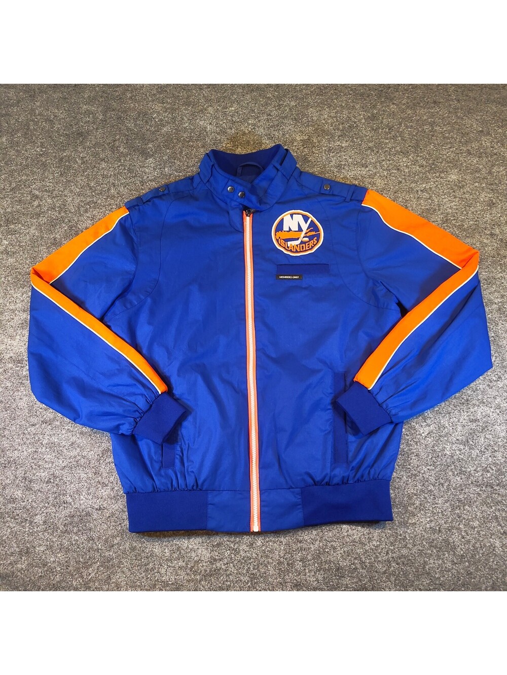 Members Only New York Islanders NHL Hockey Jacket Mens Size Small Blue